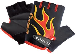 Chiba Gloves Boys Mitts BLACK/RED SMALL Small Boys "Flame"