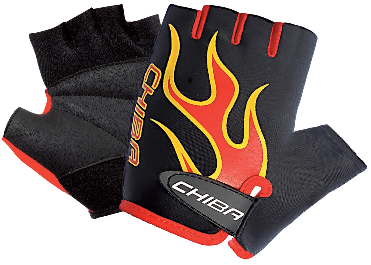 Chiba Gloves Boys Mitts BLACK/RED SMALL Small Boys "Flame" 3 Chiba Gloves Boys Mitts BLACK/RED SMALL Small Boys "Flame"